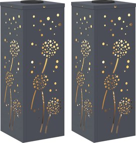 vidaXL Ηλιακό LED Φως Δρόμου 2 pcs Θερμό λευκό 18 x 18 x 50 εκ.