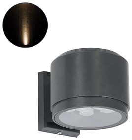 GloboStar® WALLLIGHT-GONA 90483 Φωτιστικό Τοίχου - Απλίκα LED 24W 2160lm 5° DC 24V Αδιάβροχο IP67 Μ13 x Π16.5 x Υ5cm Θερμό Λευκό 2700K - Γκρι Ανθρακί - 3 Years Warranty