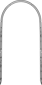 vidaXL Κήπος Αψίδα Floral Μαύρο 115 x 37 x 231 εκ.