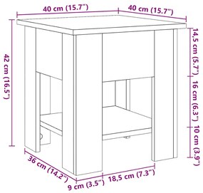 ΤΡΑΠΕΖΑΚΙ ΣΑΛΟΝΙΟΥ ARTISAN OAK 40X40X42 CM ΚΑΤΑΣΚΕΥΑΣΜΕΝΟ ΞΥΛΟ 856799