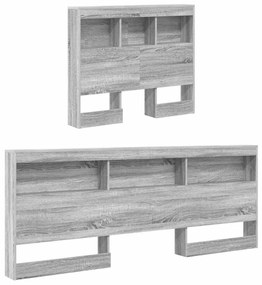 vidaXL Κρεβάτι Βιβλιοθήκης Γκρι sonoma 75 x 190 cm Επεξεργασμένο ξύλο
