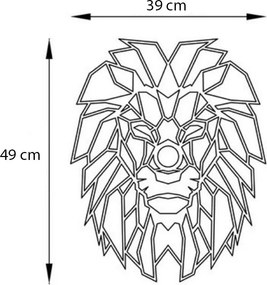Απλίκα τοίχου Lion Megapap E27 MDF χρώμα μαύρο 39x12x49εκ.
