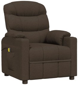 vidaXL Πολυθρόνα Μασάζ Σκούρο Καφέ Υφασμάτινη