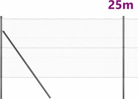 vidaXL Στύλος Περιφράξεων Γκρι 25 x 1,4 μ. (36 μμ πλέγμα)