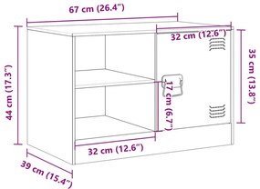 Έπιπλα Τηλεόρασης 2 τεμ. Λευκό 67 x 39 x 44 εκ. από Χάλυβα - Λευκό