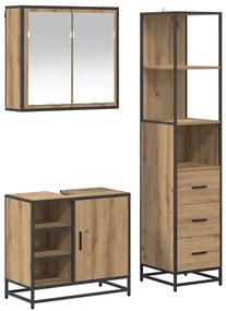 vidaXL Σετ Επίπλων Μπάνιου 3 pcs Artisan Oak Επεξεργασμένο ξύλο