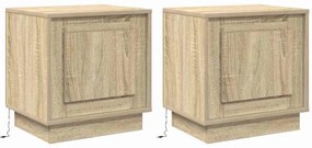 vidaXL Κομοδίνο 2 pcs Sonoma Δρυς 44 x 34.5 x 45 εκ Επεξεργασμένο ξύλο