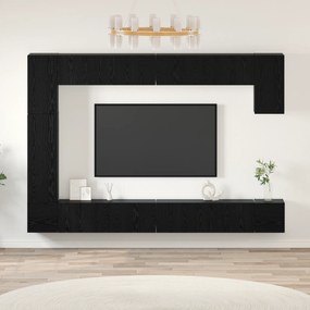vidaXL Σετ επίπλου τηλεόρασης 9 pcs Μαύρη δρυς 100 x 30 x 30.5 εκ.