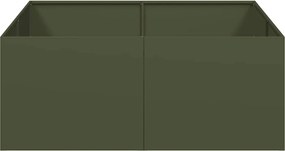 vidaXL Ζαρντινιέρα Λαδί 100x100x40 εκ. από Χάλυβα