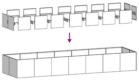 Ζαρντινιέρα 280x80x40 εκ. από Γαλβανισμένο Ατσάλι - Ασήμι