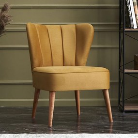 0213582 Καρέκλα Layla Megapap υφασμάτινη χρώμα χρυσό 64x59x84εκ. Ύφασμα, 1 Τεμάχιο