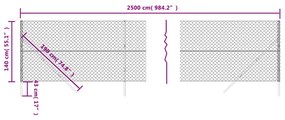 vidaXL Συρματόπλεγμα Περίφραξης Ανθρακί 1,4 x 25 μ.