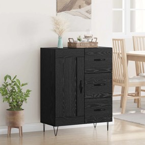 vidaXL Πλαϊνό γραφείο με συρτάρι Μαύρη Δρυς 69,5 x 34 x 90 εκ.