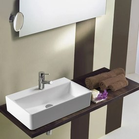 Serel Tetra 2046 Hygiene Plus Λευκός Πορσελάνινος Νιπτήρας Μπάνιου Κρεμαστός ή Επιτραπέζιος 60x35 cm