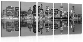 Εικόνα 5 τμημάτων της πόλης του Μανχάταν σε ασπρόμαυρο - 100x50