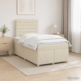 vidaXL Κρεβάτι box spring με στρώμα Σκούρο Καφέ 120 x 200 cm Ύφασμα
