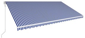 Τέντα Συρόμενη Αυτόματη Μπλε / Λευκό 600 x 300 εκ. - Μπλε