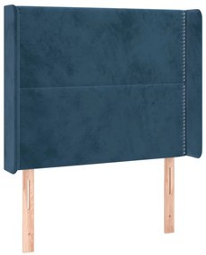 vidaXL Κεφαλάρι με ΠτερύγιαΣκούρο Μπλε 93x16x118/128 εκ. Βελούδινο