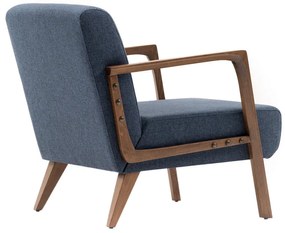 Πολυθρόνα Kemer Megapap υφασμάτινη χρώμα μπλε 67x76x78εκ.