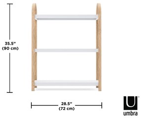 Ξύλινη ραφιέρα δαπέδου 90x25x72εκ Umbra Bellwood nat