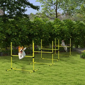 Dog Agility Set Hurdles/Slamon Bars/Ground Bars Carry Bag Heavy Duty Yellow