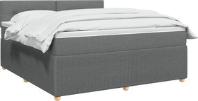 vidaXL Κρεβάτι box spring με στρώμα Σκούρο Γκρι 140 x 200 cm Ύφασμα