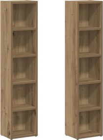 vidaXL Ντουλάπια CD 2 τεμ. Artisan Δρυς 21x16x93,5 εκ Επεξ. Ξύλο