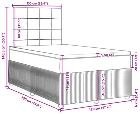 Κρεβάτι Boxspring με Στρώμα Σκούρο Πράσινο 120x190εκ. Βελούδινο - Πράσινο