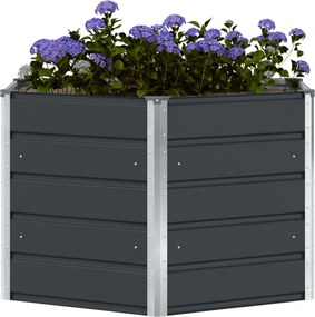 vidaXL Γλάστρα Ανθρακί 129 x 129 x 75 εκ Ατσάλι