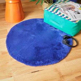 Στρογγυλό Πατάκι Γούνινο (Φ80) A-S Disso Indigo Blue 172421Z