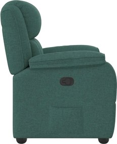 vidaXL Πολυθρόνα Ανακλινόμενη Σκούρο Πράσινο Υφασμάτινη