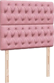 vidaXL Κρεβάτι Boxspring με Στρώμα Ροζ 120x190 εκ. Βελούδινο