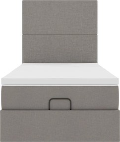 vidaXL Οθωμανικό κρεβάτι με στρώμα Taupe 90x200cm ύφασμα