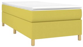 vidaXL Κρεβάτι Boxspring με Στρώμα Πράσινο 100 x 200 εκ. Υφασμάτινο