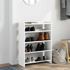 Ράφι παπουτσιών Λευκό 60x25x81 cm Κατασκευασμένο ξύλο - Λευκό