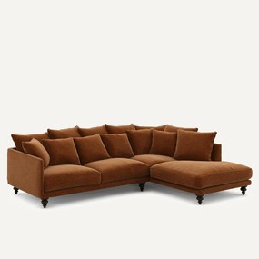 Γωνιακός καναπές από βελούδινο chenille, Lazare