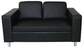 Καναπές 2 Θέσεων Alamo PU Μαύρο 145x85x82cm