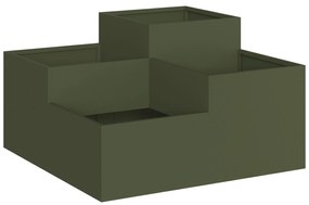 vidaXL Κηπουρική Γλάστρα 100x100x48 εκ Ελιά Ατσάλι