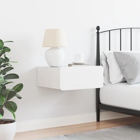 vidaXL Κομοδίνο με συρτάρι Λευκό 39 x 34 x 16.5 εκ. Μασίφ ξύλο πεύκου