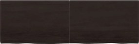 vidaXL Επιφάνεια Τραπεζιού Σκούρο Καφέ 160x50x(2-4)εκ Επεξ. Μασίφ Δρυς