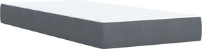 vidaXL Κρεβάτι Boxspring με Στρώμα Σκούρο Γκρι 90x200 εκ. Βελούδινο