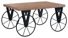 Τραπέζι σαλονιού Bike pakoworld χρώμα μαύρο-καρυδί 85x55x41εκ Model: 120-000049