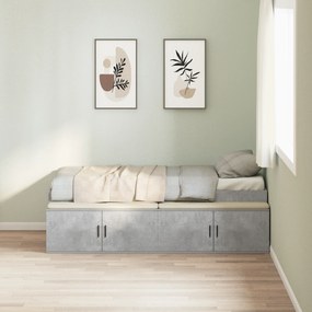 vidaXL Κρεβάτι Αποθήκευσης Γκρι Σκυρόδεμα 90x200 εκ.