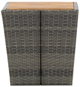 Τραπέζι Βοηθητικό Γκρι 41,5x41,5x43 εκ Συνθ.Ρατάν/Ξύλο Ακακίας - Γκρι