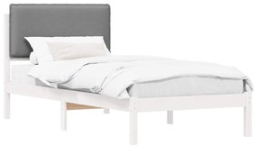 vidaXL Σκελετός Κρεβατιού με Επενδεδυμένο Κεφαλάρι Ανοιχτό γκρι