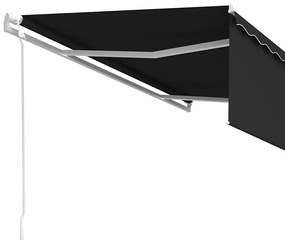 vidaXL Τέντα Συρόμενη Αυτόματη με Σκίαστρο Ανθρακί 5 x 3 μ.