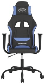 vidaXL Καρέκλα Gaming Μαύρη και Μπλε Υφασμάτινη