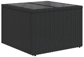 vidaXL 8 Piece Καναπές Κήπου με Μαξιλάρες Μαύρο Πολυ Ρατάν
