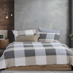 Σεντόνια Υπέρδιπλα (Σετ) Nef-Nef Homeware Casual Check Grey