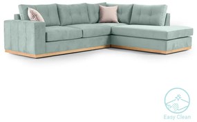 Γωνιακός καναπές αριστερή γωνία Boston pakoworld ύφασμα ciel-cream 280x225x90εκ - 168-000025